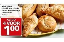 korengoud pistolet wit pistolet tarwe kaiserbroodje of croissant