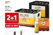 alle alfa blik fles tray of krat