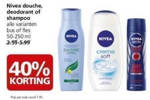 nivea douche deodorant of shampoo alle varianten bus of fles