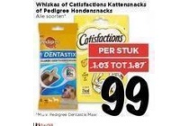 whiskas of catisfactions kattensnacks of pedigree hondensnacks
