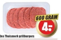 ons thuismerk grillburgers