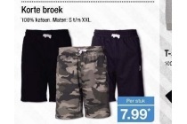 korte broek nu eur7 99 per stuk