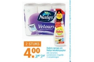 dubro sprays en nalys keukenpapier 2 stuks voor eur4