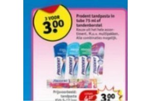prodent tandpasta in tube 75ml of tandenborstel