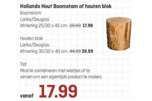 hollands hout boomstam of houten blok