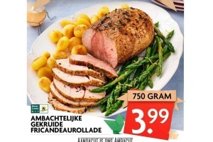ambachtelijk gekruide fricandeaurollade