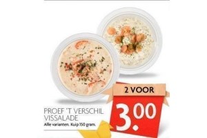 proef t verschil vissalade