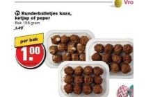 runderballetjes kaas ketjap of peper