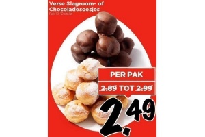 verse slagroom of chocoladesoesjes