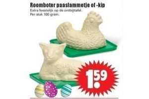 roomboter paaslammetje of kip