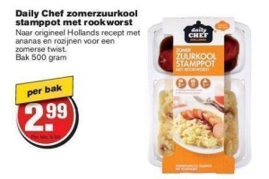 daily chef zomerzuurkool stamppot met rookworst