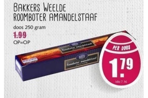 bakkers weelde roomboter amandelstaaf