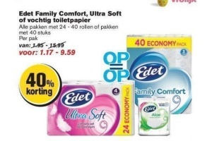 edet family comfort ultra soft of vochtig toiletpapier