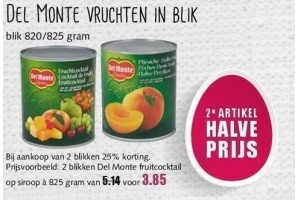 del monte vruchten in blik