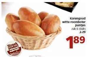 korengoud witte roomboter puntjes