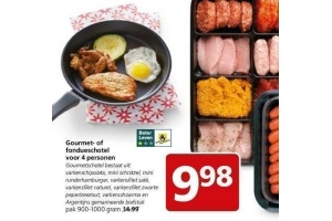 gourmet of fondueschotel voor 4 personen