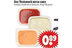 ons thuismerk verse saus