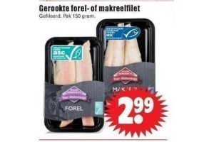 gerookte forel of makreelfilet