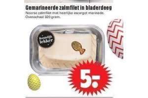 gemarineerde zalmfilet in bladerdeeg