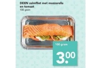 deen zalmfilet met mozzarella en tomaat