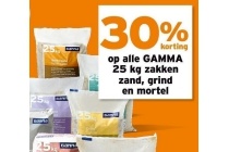 all gamma 25kg zakken zand grind en mortel