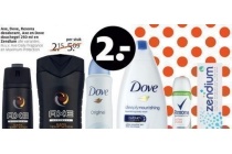 axe dove rexona deodorant axe en dove douchegel en zendium