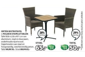 orten bistrotafel polden stapelstoelen