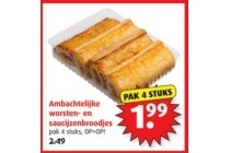 ambachtelijke worsten en saucijzenbroodjes