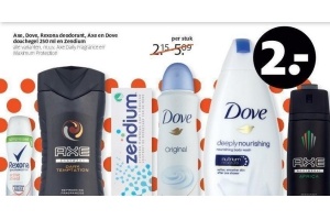 axe dove rexona deodorant axe en dove douchegel 250 ml en zendium