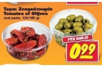 tapas zongedroogde tomaten of olijven