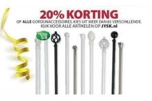 20 korting op alle gordijnaccessoires