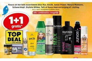 keuze uit het hele assortiment gliss kur got2b junior power nature moments schwarzkopf styliste ultime taft of syoss haarverzorging of styling