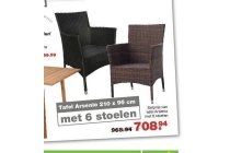 setprijs van tafel arsenio met 6 stoelen
