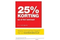 25 korting op al het laminaat