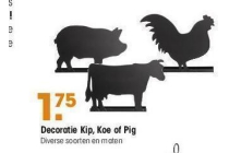 decoratie kip koe of pig