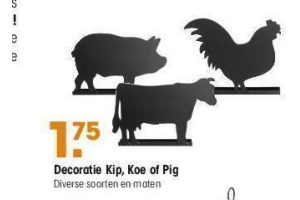 decoratie kip koe of pig