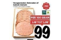 versgesneden gebraden of indisch gehakt