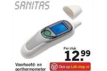 voorhoofd en oorthermometer