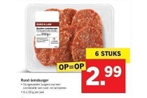 runder lamsburger nu 6 stuks voor 2 99