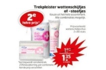 trekpleister wattenschijfjes of staafjes