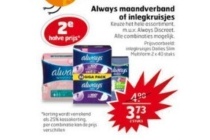 always maandverband of inlegkruisjes