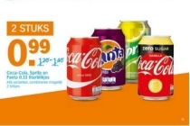coca cola sprite en fanta 0 33 literblikjes