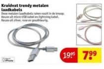 kruidvat trendy metalen laadkabels