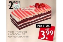 proef t verschil slagroomschnitt