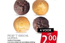 proef t verschil muffins