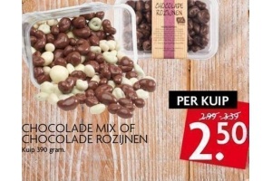 chocolade mix of chocolade rozijnen