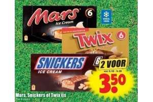 mars snickers of twix ijs