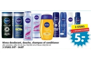 nivea deodorant douche shampoo of conditioner