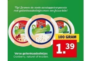 verse geitenkaasbolletjes