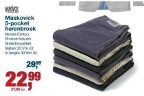 maskovick 5 pocket herenbroek